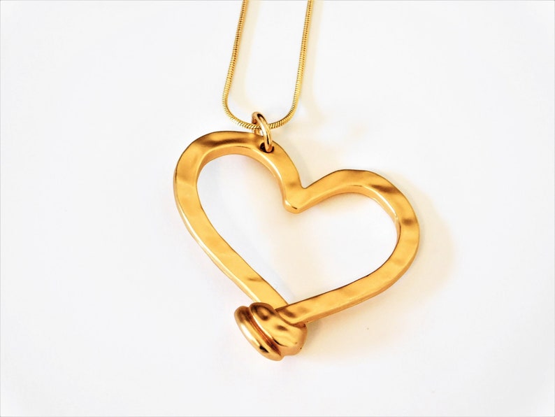 Large Heart Pendant Gold Necklace 14k - Large Yellow Gold Heart Pendant Large Heart Pendant Gold Necklace 14k - Large Yellow Gold Heart Pendant