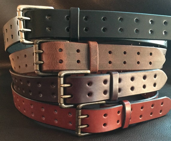 1.25/" BLACK BRIDLE LEATHER BELT STAINLESS BUCKLE AMISH MADE IN THE USA