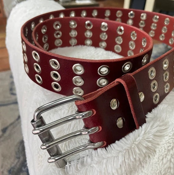 Nuvola Pelle Men's Leather Belt Made In Italy 100% Full Grain Leather 3,5cm Hand - Foto 4