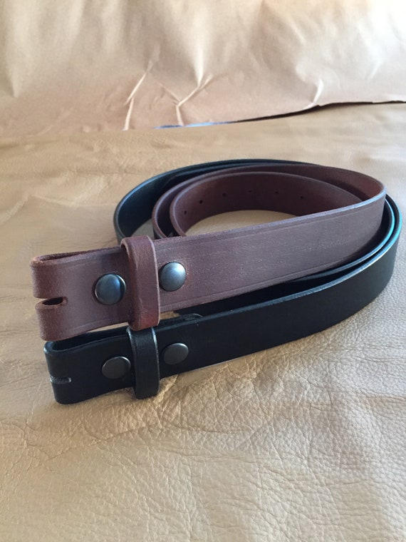 Brown 1.5/" USA Handmade 1-1//2/" BUFFALO LEATHER CASUAL BELT STRAP No Buckle