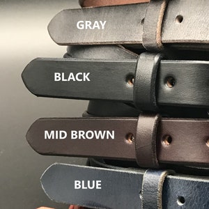 1.5 Plain Genuine Leather Dress Belt & Buckle Amish Handmade in USA Casual Simple Western Cowboy Strap for Jeans Thin Skinny belt image 2