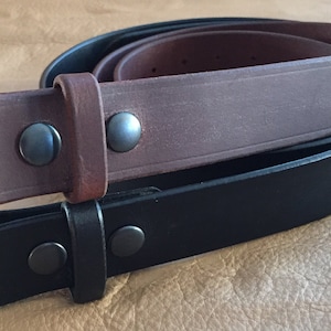 Plain Soft Buffalo Leather Casual Dress & Work Belt Strap, Amish handmade in USA  1.5" NO BUCKLE Included, 9 oz Leather, Pick Your Width