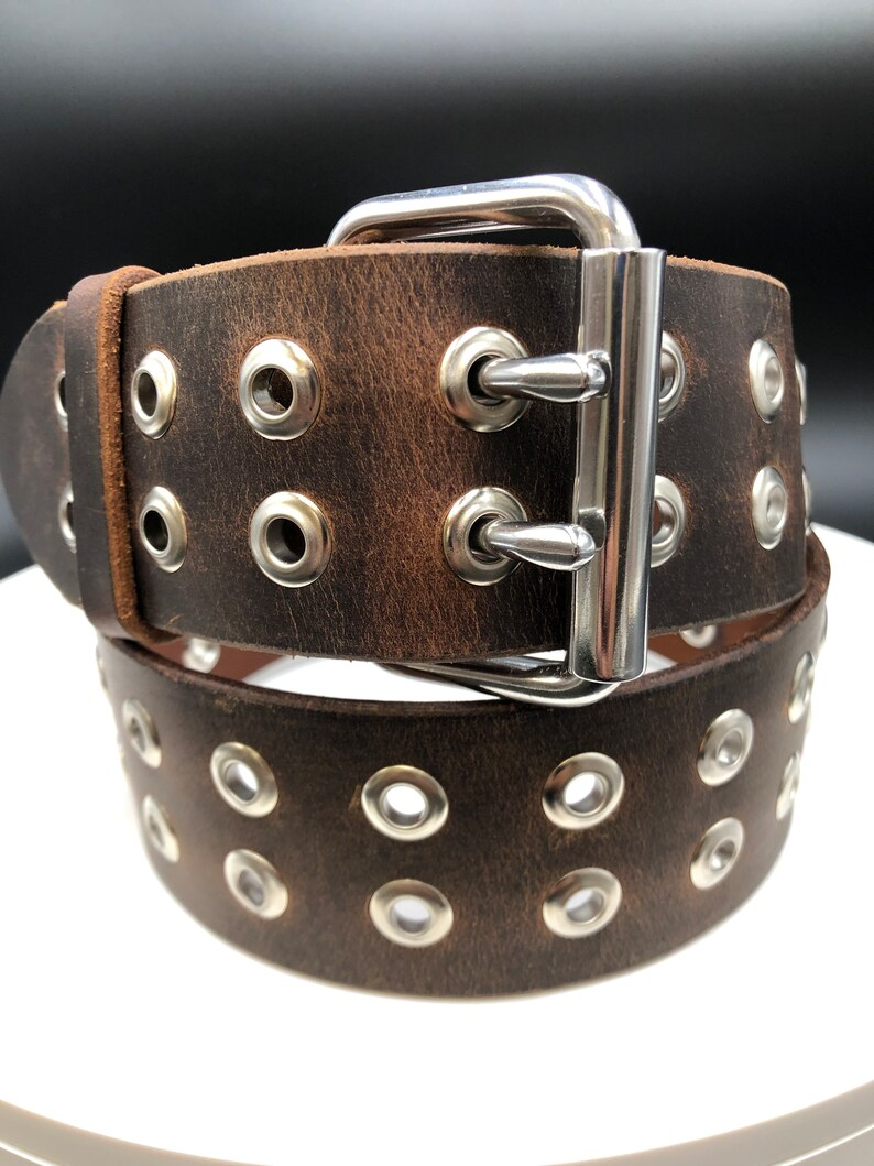 1.5 Buffalo Leather Grommet Belt Double Hole 12oz - Etsy