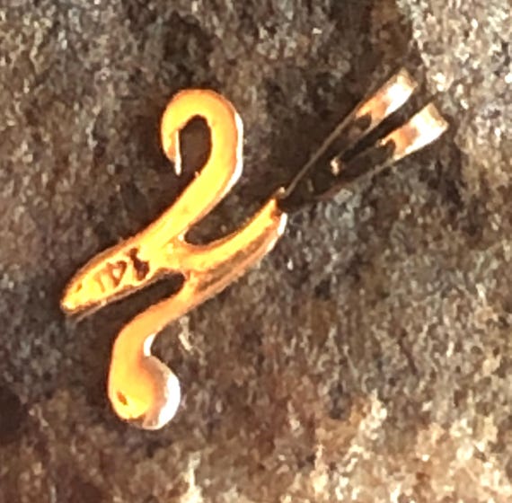 14k solid yellow Gold script cursive light initia… - image 13