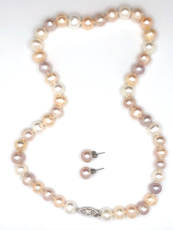 Pearl wedding jewelry for bride pearl necklace set