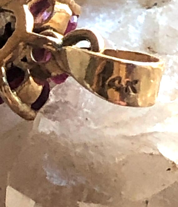 14K solid Yellow Gold Ruby Diamond Flower Pendant… - image 8