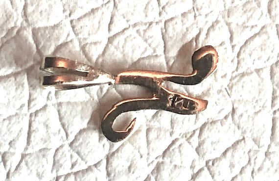 14k solid yellow Gold script cursive light initia… - image 9