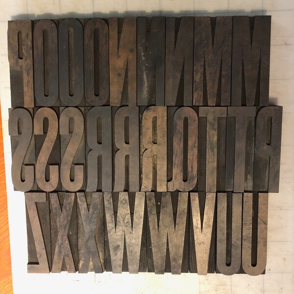 27x – 5" high, Vintage Wooden Letterpress Type - Huge 5inch