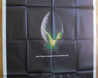 Rare, Huge 63x47" ALIEN sigourney weaver sci-fi original french movie poster '79