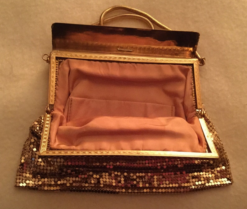 Gold Lame/' w Rhinestones Evening Bag