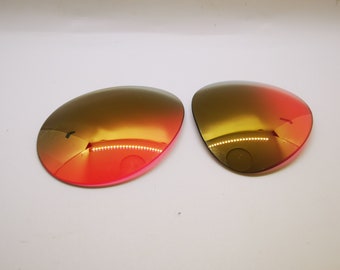 Custom aviator lenses - Gold red gradient mirror.