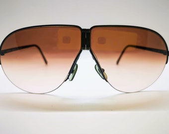 Vintage Porsche Design 5628 90 (Schwarz) Sonnenbrille – Braune Verlaufsgläser