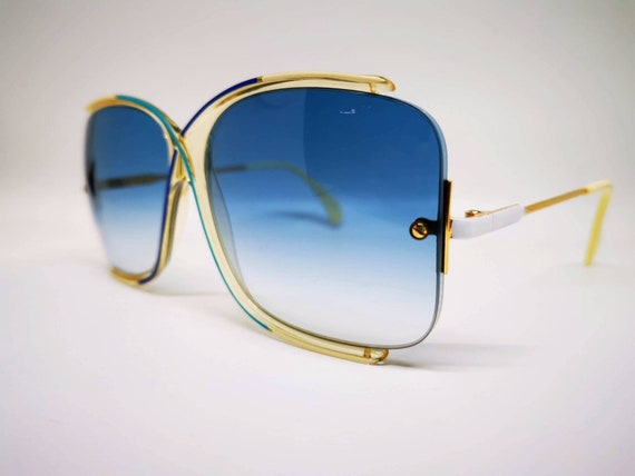 Vintage Cazal 851 Sunglasses Gold/White - Medium - image 2