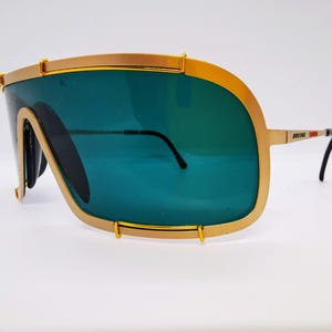 Vintage Boeing 5708 by Carrera Shield/Wrap Sunglasses - Large - Turquoise monolens