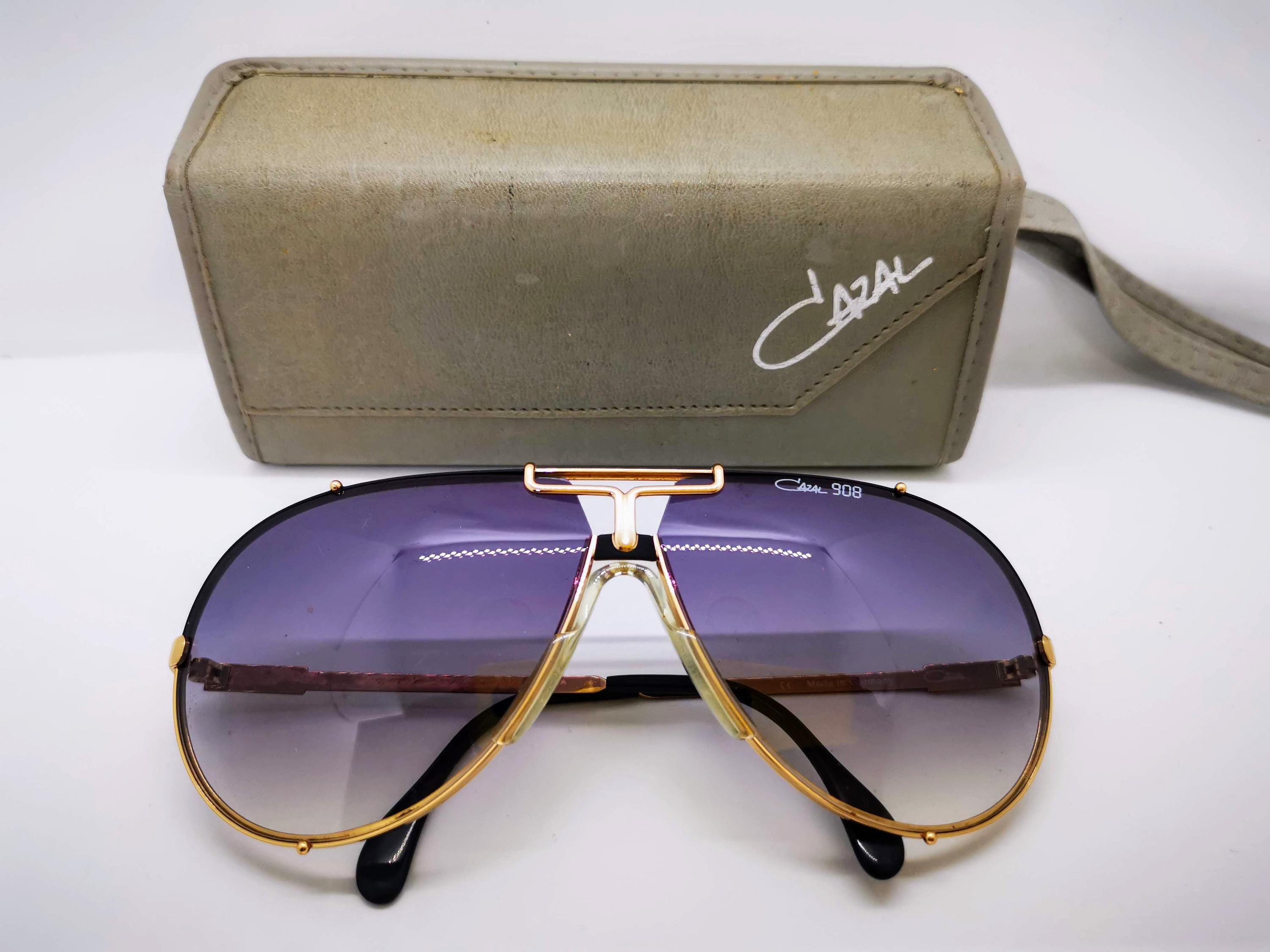 Buy Vintage Cazal 908 Sunglasses - Gold/black - Large Online