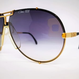 Vintage Cazal 908 Sunglasses - Gold/Black - Large