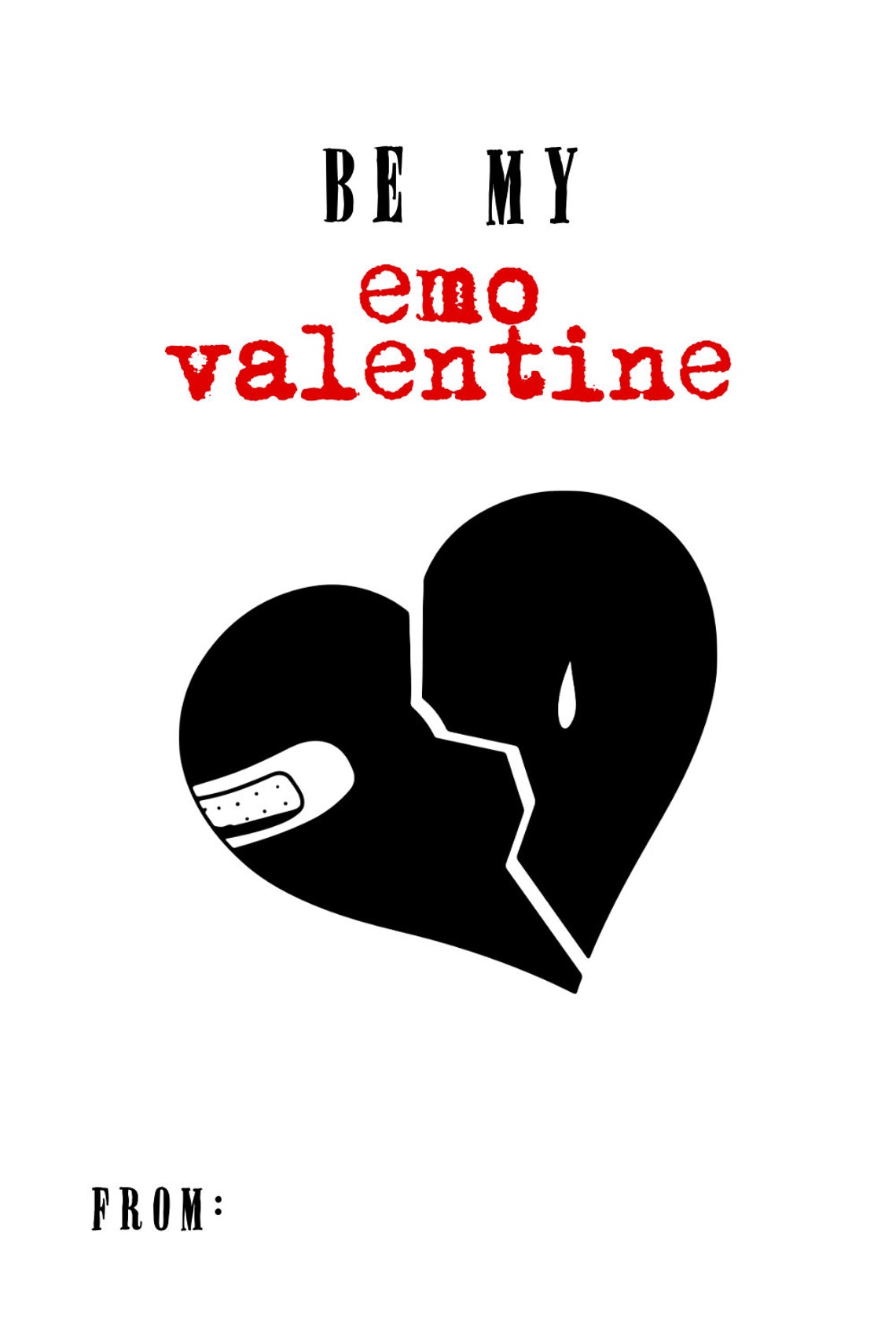 Emo Pdf Emo Valentines | Printable Digital Download PDF - Etsy