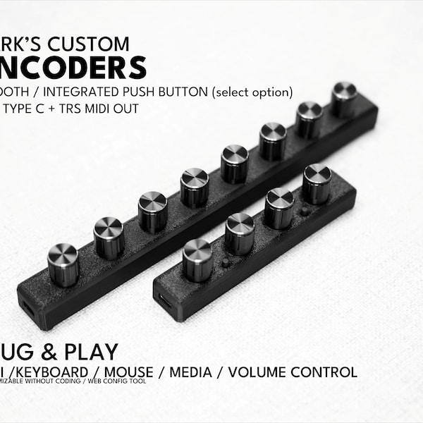 MIDI controller - ParksTool 8E, 4E (encoder) / Plug and Play / customizable / dial / MCP / keyboard mouse volume / Sound Devices / knob