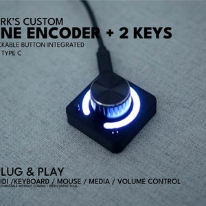 MIDI controller - ParksTool 1ES2K (one encoder) / customizable keyboard / volume, media control / sound devices / knob / deej