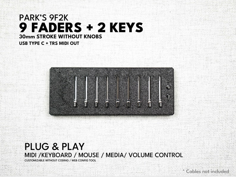 MIDI-Controller ParksTool 9F2K 9 Fader 2 Tasten / Plug-and-Play / anpassbar / Drehregler / MCP / Tastatur-Maus-Lautstärke / Deej Bild 10