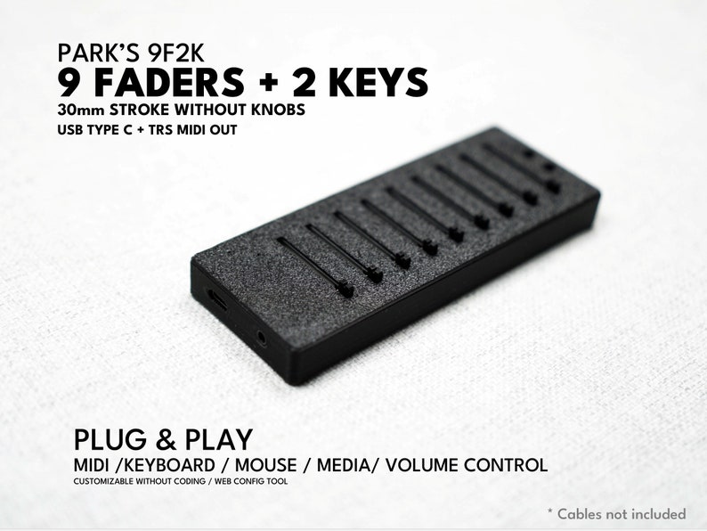 MIDI-Controller ParksTool 9F2K 9 Fader 2 Tasten / Plug-and-Play / anpassbar / Drehregler / MCP / Tastatur-Maus-Lautstärke / Deej Bild 9