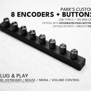 ParksTool 8ES (8 Encoders + integrated switch) MIDI Controller / DAW control / customizable / knobs / Mackie MCP