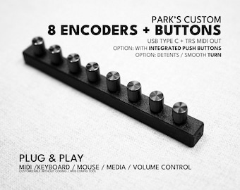 ParksTool 8ES (8 Encoders + integrated switch) MIDI Controller / DAW control / customizable / knobs / Mackie MCP