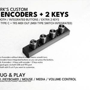 ParksTool 4ES2K (4 Encoders + 2 Keys) MIDI Controller / knob / encoder / USB-C / plug and play / MCP