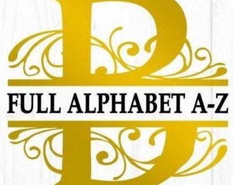 Monogram split font full alphabet