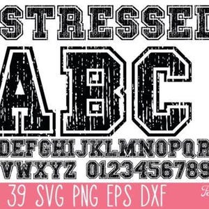 Distressed Varsity SVG Font Pack