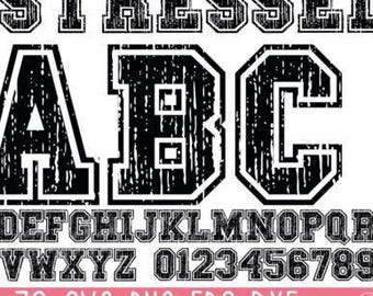 Distressed Varsity SVG Font Pack