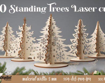Laser cut Standing trees Christmas standing trees