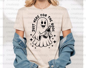 Just Here for the Boos SVG | Funny Halloween SVG | Ghost Halloween Shirt Design | Spooky Season Cricut Cut File | Halloween Digital Download