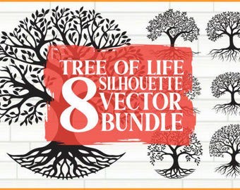 Decorative Tree of Life Bundle Graphic – Intricate Sacred Symbol Clipart & PNG Set