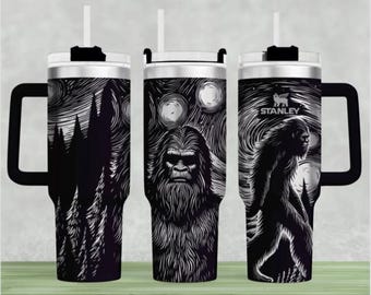 Bigfoot 40 oz tumbler laser engraved wrap digital download