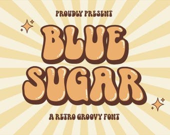 Blue Sugar Retro Groovy Font