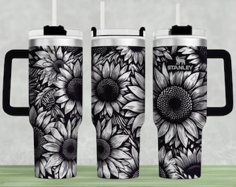 40oz Sunflower Tumbler svg digital download laser wrap