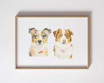 Pet Portrait, Pet Loss Gifts, Pet Memorial Gift, Dog Sympathy Gift, Dog Mom, Pet Lover Gift, Dog Portrait, Custom Dog Print, For Her