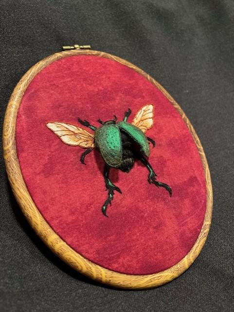 PDF Pattern - Stump Work Beetle Embroidery - Etsy