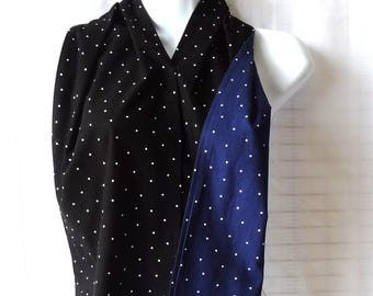 Adult Bib for a Woman, Reversible Dignity Dining Scarf, Classic Polka Dot Clothing Protector