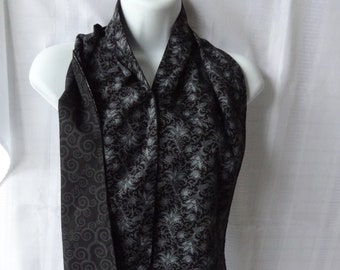 Adult Bib for a Woman,  Reversible Dignity Dining Scarf, Black Victorian Clothing Protector, Senior Dignity Dining Bib