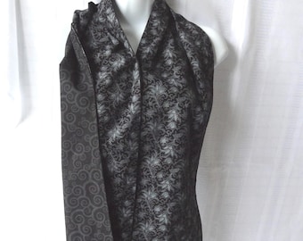 Adult Bib for a Woman,  Reversible Dignity Dining Scarf, Black Vintage Clothing Protector