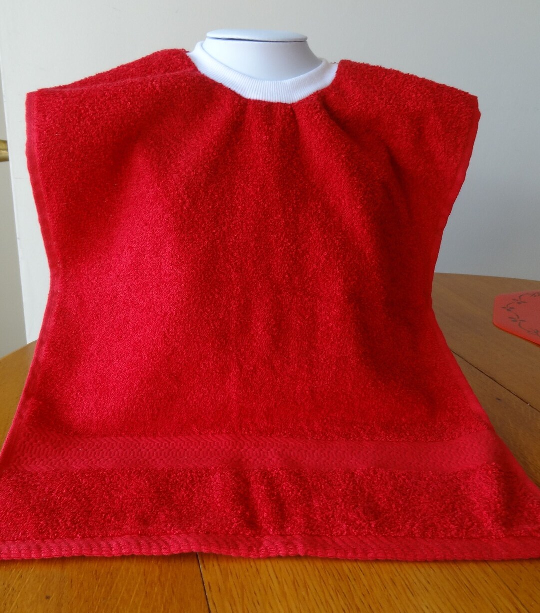 Toddler and Baby Bibs Red Pullover Towel Bib Ribbed Neck Bib Etsy