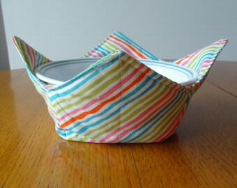 Microwave Bowl Cozy, Colorful Stripes Bowl Holder