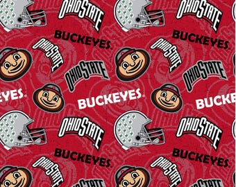 Ohio State Buckeyes Tone on Tone Cotton Fabric