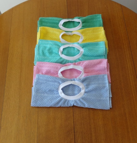Pullover Ribbed Neck Bib: Absorbent Cotton Kitchen Towel Bibs