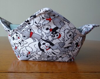 Bowl Cozy, Dogs and Pups, Microwave Safe Bowl Holder