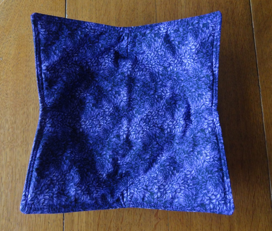 Dinner Plate Cozy, Purple Petals Fabric Plate Placemat, Plate Holder Etsy