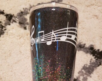 Music Tumbler / Music Note Tumbler / Made to Order Tumbler / Personalized Tumbler