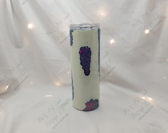 Purple Geode Tumbler/White and Purple Tumbler/Ready To Go Tumbler/20 oz Tumbler
